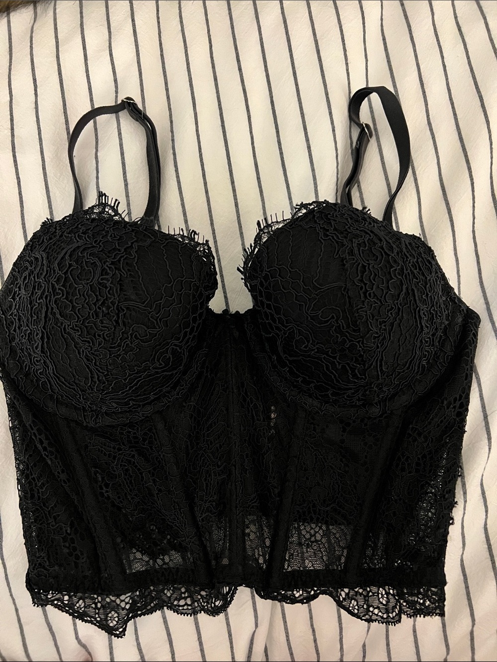 Black Lace Bustier Top